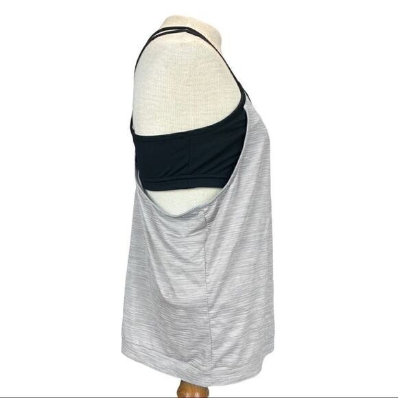 𝅺ATHLETA Shadow Stripe Energize Tank Top in Slate Grey & Black Size Medium - Picture 6 of 16